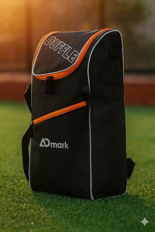ADMARK cricket kit bag heavy duty with single bat pocket kids 12-16 year orange/black(Orange, Backpack)