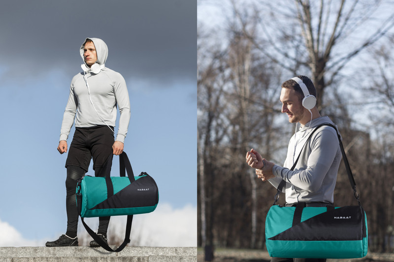 Nabaat Polyester Gym Bag / Duffle Bag for Men and Women with Shoes Compartment(Blue, Kit Bag)