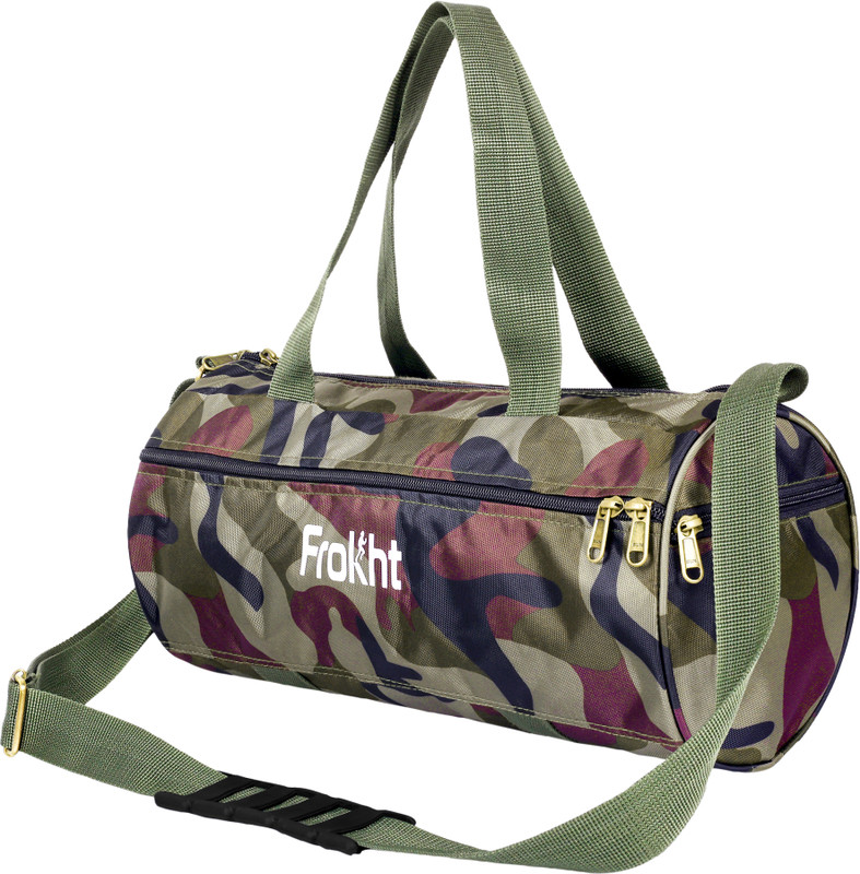 frokht ™Black Gym Fitness Bags Duffle Bag Men Women Sports Shoulder Travel Bag(Black, Kit Bag)