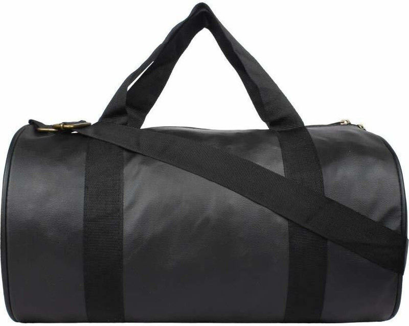 Saubhagye Black Leather Gym Bag_new_bag Gym Duffel Bag