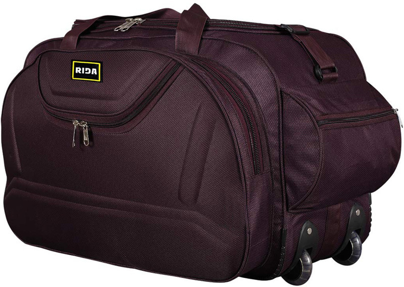 RIDA Nylon 55L Travel Luggage Duffel Bag for Men & Women with Roller Wheels-55 LTR-Blue(Blue, Wheeler)