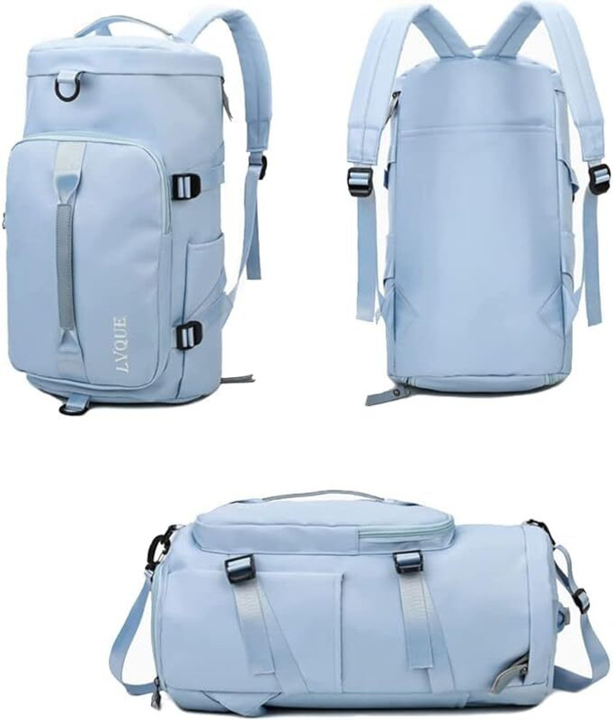 MARSRTH Duffle Bag Yoga Swimming Hiking Camping Travel Backpack Overnight Luggage Bag(Blue, Kit Bag)