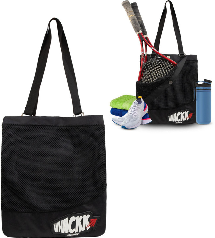WHACKK Borg Black Tennis Badminton Squash Pickelball Shoulder Bag Purse Kitbag(Black, Sling Bag)