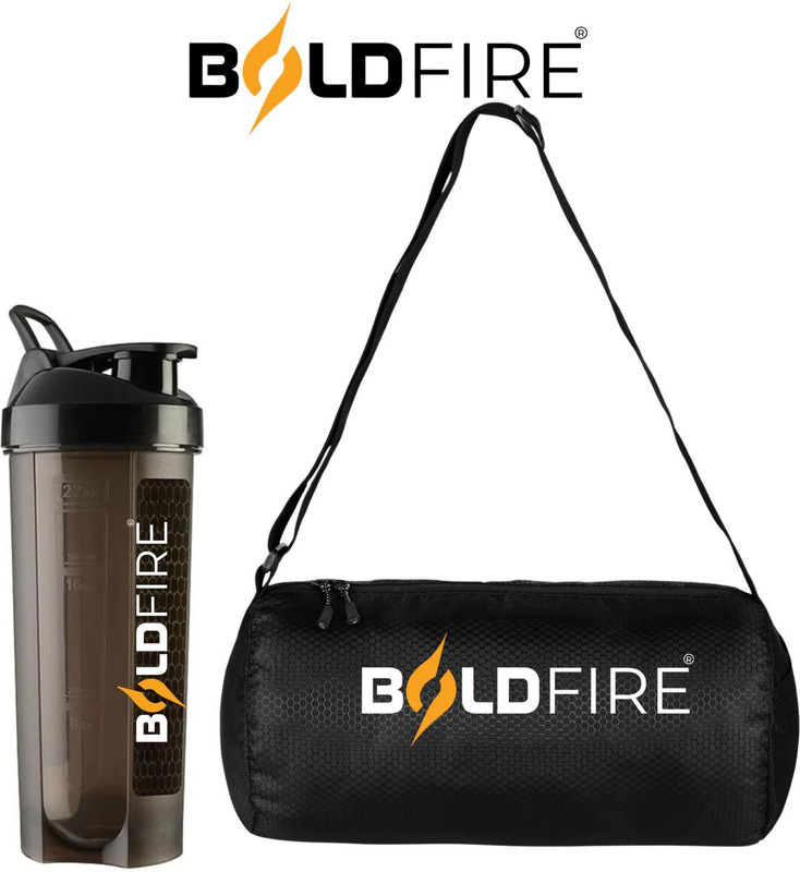 iamalot Sports Bag with 700ml Shaker Bottle Combo for Men & Women(Black, Kit Bag)