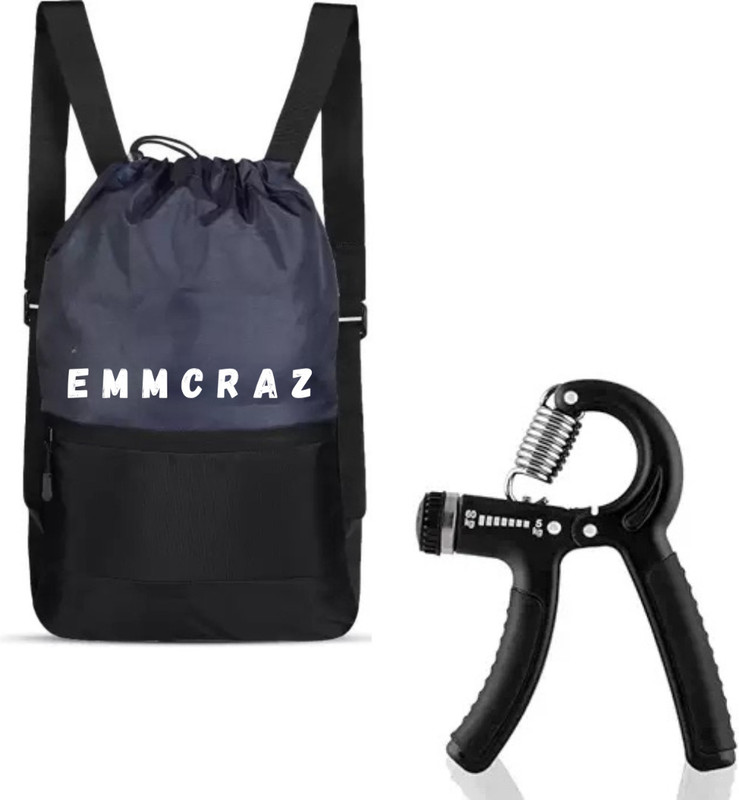 EMMCRAZ Sports Drawstring Bag 2in1 Combo for Men/ Women Gym Bag(Black, Drawstring Bag)
