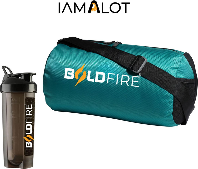 iamalot Sports Gym Bag with 700ml Protein Shaker Bottle | Travel & Workout Bag(Green, Kit Bag)