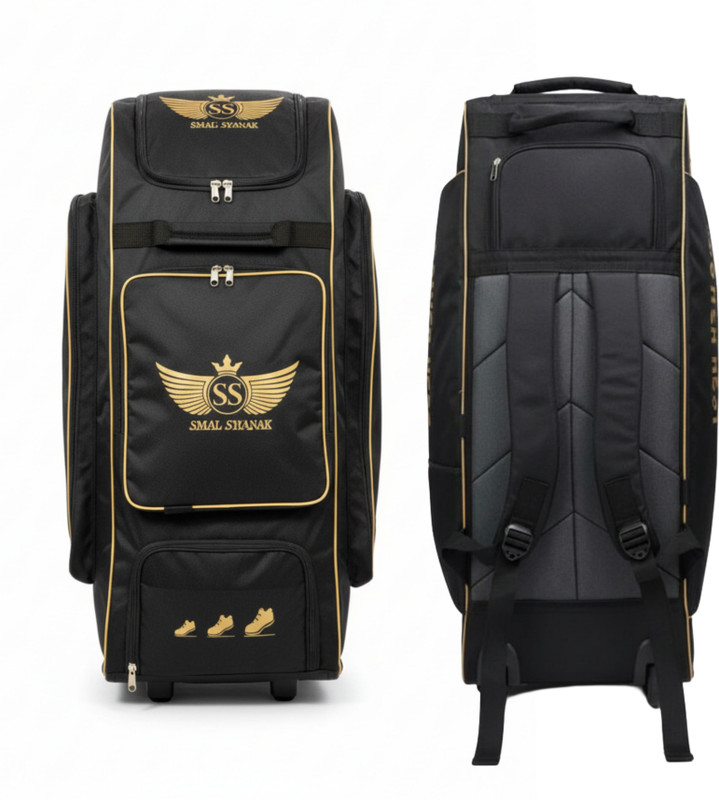 swagswank POWER NEST Full-Size Cricket Kit Bag with Wheels & Backpack Straps(Black, Wheeler)