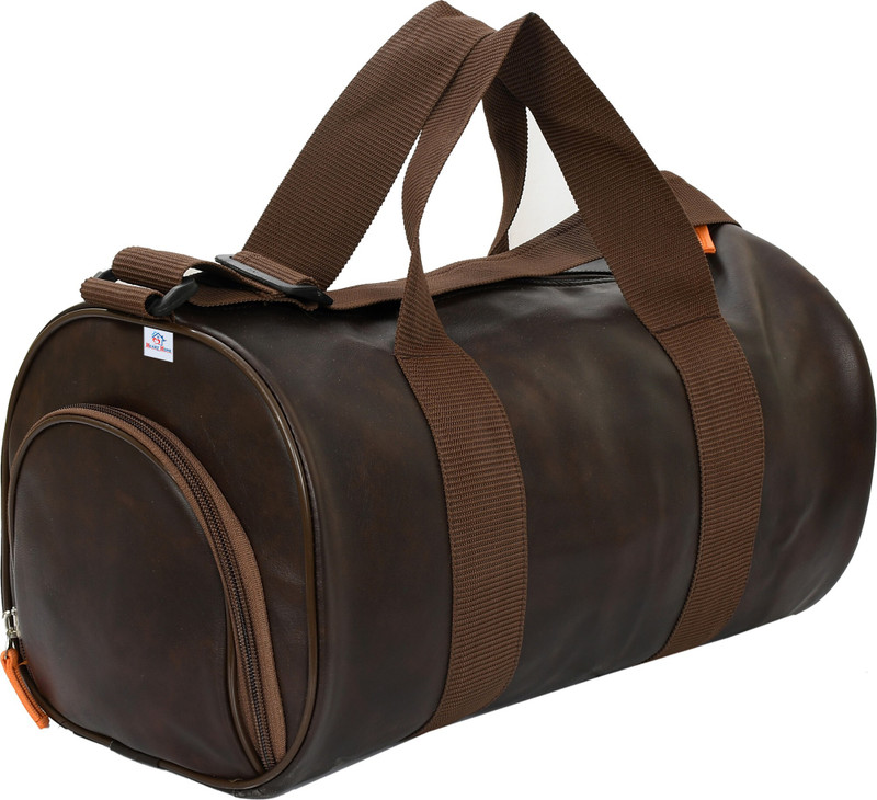 Heart Home Soft Duffle Gym Bag with Shoes Compartment (Brown)(Kit Bag)