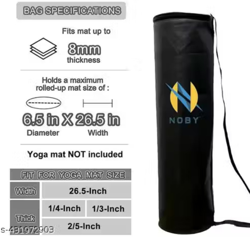 NOBY OmFlex Yoga Mat Carry Bag with Shoulder Strap(Black, Sling Bag)