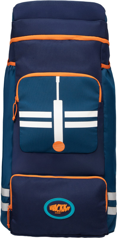 WHACKK Warne Cricket Kit Bag Backpack, Compartment with Dual Bat, Shoe/Helmet Pockets(Blue, Kit Bag)