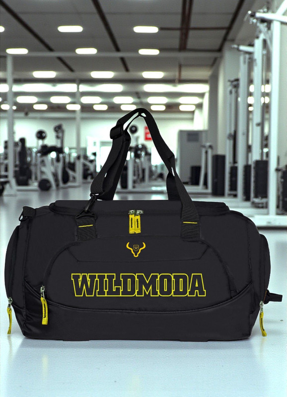 Wildmoda 45L Gym, Yoga & Travel Duffel Bag with Shoe Compartment(Black, Kit Bag)