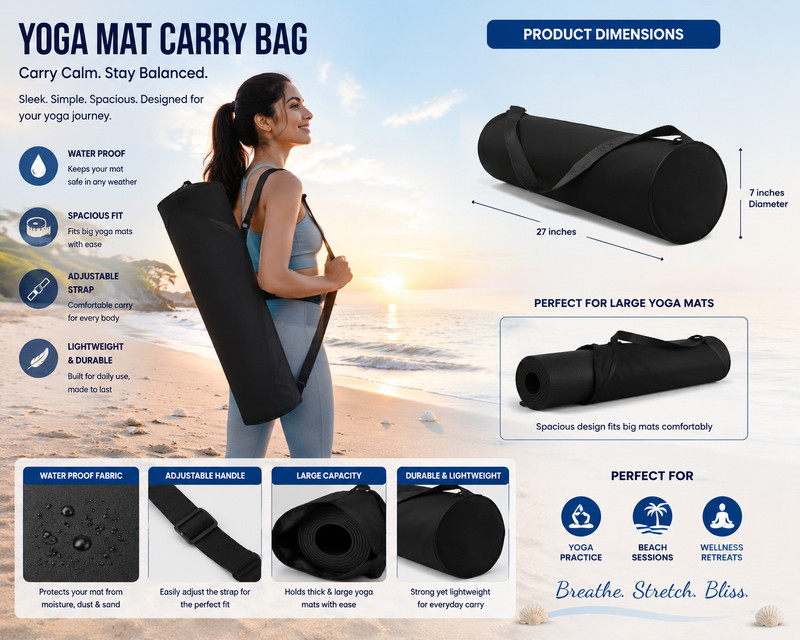 Keitzers BlissMove Yoga Bag(Black, Backpack)