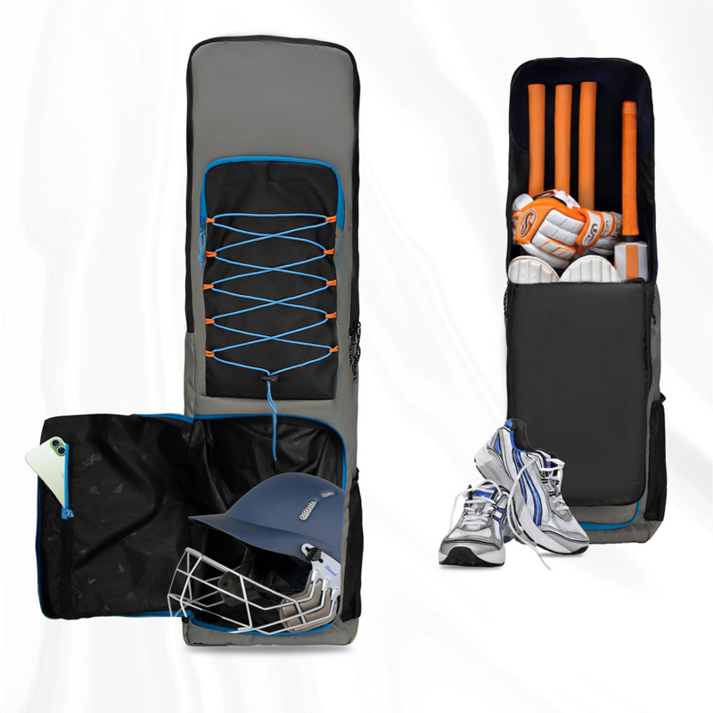 WHACKK Chappel Cricket Bag Spacious Compartment, Lightweight, Dual water Bottle Holder(Grey, Kit Bag)
