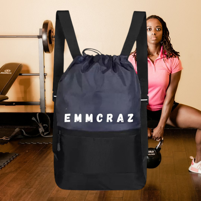 EMMCRAZ Polyester Drawstring Gym Bag for Men and Women Kit Bag(Blue, Drawstring Bag)