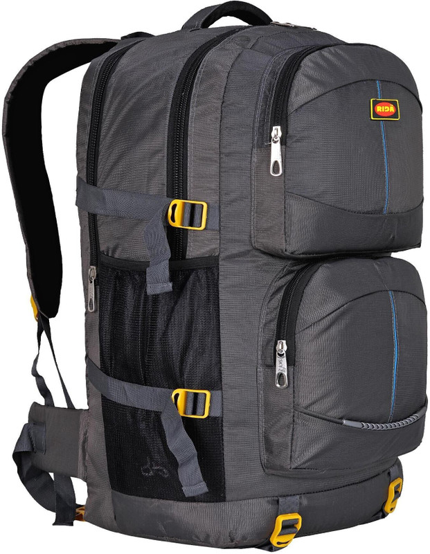 RIDA Lightweight Waterproof Hiking Backpack with Wet Pocket Handy Foldable Bag- Grey(Grey, Rucksack)
