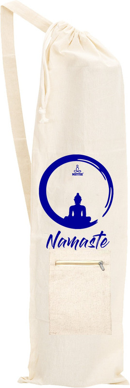 NETTIE Yoga mat Bag Cotton Carry Bag with Zip Pocket , Strap & Drawstring(Drawstring Bag)