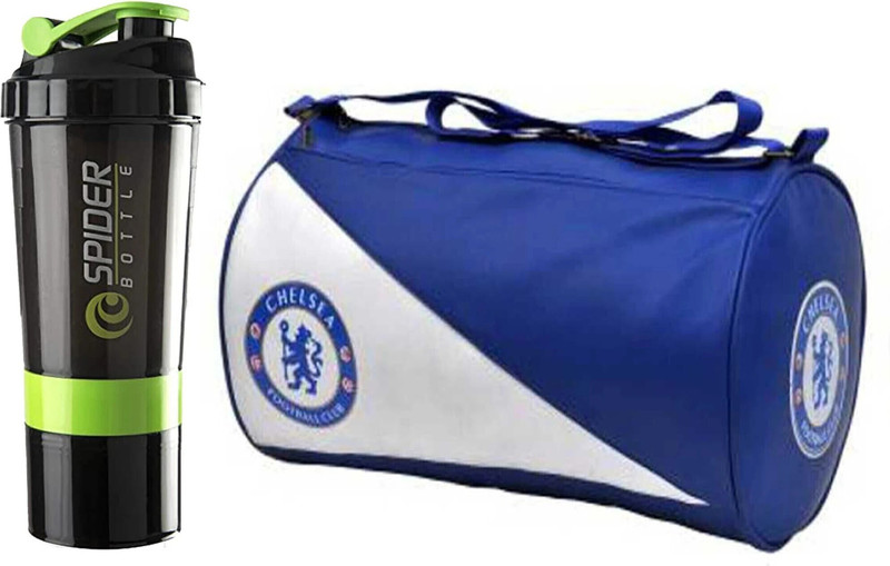 COOL INDIANS Trendy Gym Bag with Shaker Bottle Combo Pack for Men & Women Gym Bag Combo Kit(Blue, Messenger Bag)