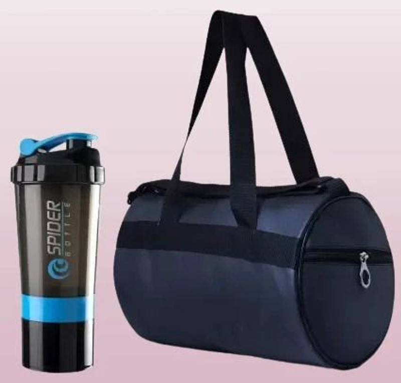 TRUE INDIAN Combo Fitness Kit Gym Duffel Bag with 500ml Shaker Bottle/Gym Bottle for Unisex(Blue, Kit Bag)