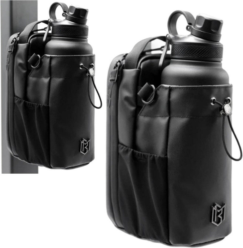 Troliver Magnetic Gym Bottle Holder Bag with Storage Pockets and Zippered Compartments(Black, Kit Bag)