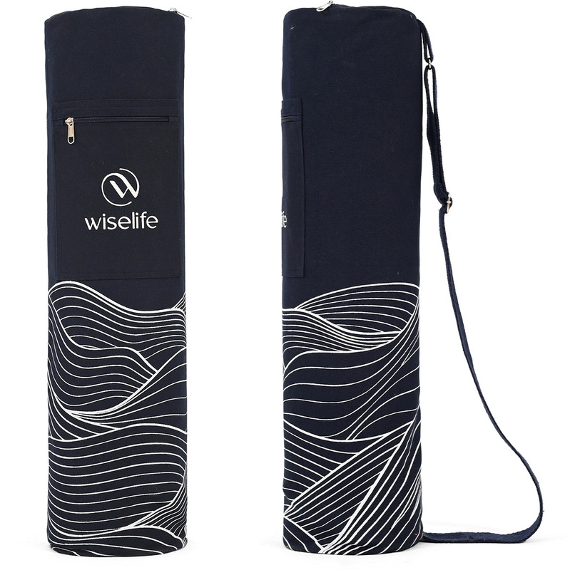 Wiselife Yoga Mat Bag, Blue Printed Mat, Multi Functional Storage Pockets(Blue, Sling Bag)