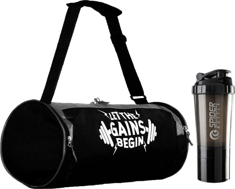 COOL INDIANS Combo Of Protein Gym Shaker With Stylish Gym & Travel Bag(Black, Kit Bag)