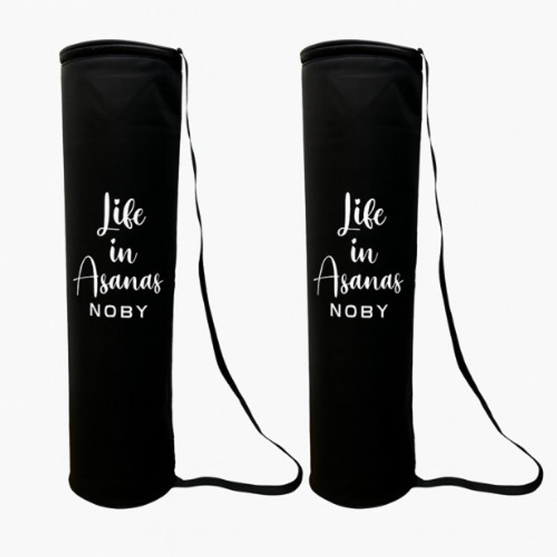 NOBY cylindrical yoga mat carry bag with zip closure and adjustable strap(Black, Sling Bag)