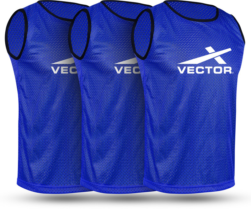 VECTOR X 100% Polyester Mesh High sweat absorbent Team Practice Vests|Track & Field Play Medium Football Bib(Blue)