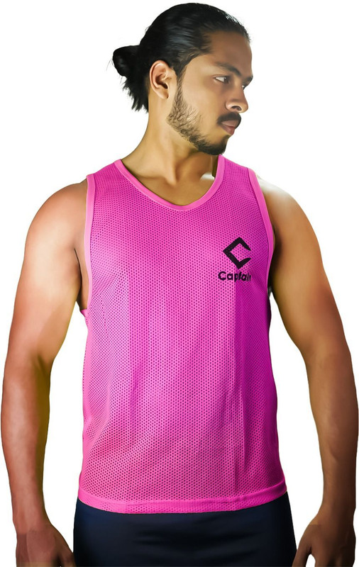 CAPTAIN SPORTS BIB ROUND NECKLINE DOTED Large Football, Hockey Bib(Orange)