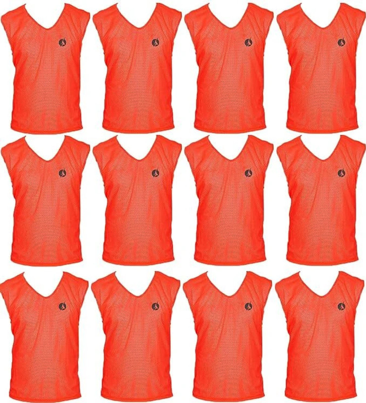 SAS SPORTS Pack of 12 X-Large Football Bib(Orange)