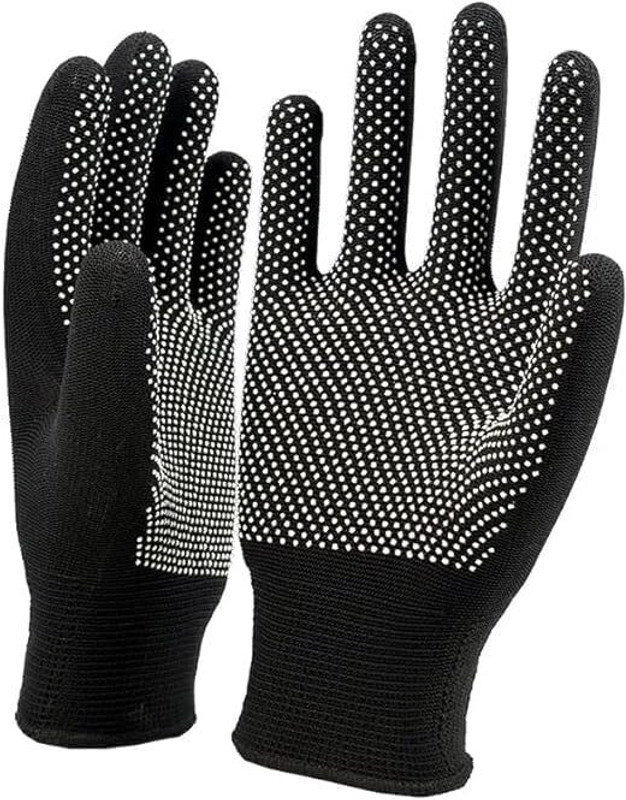SSS PVC Dotted Cotton Sports Gloves Helps Cricket Batting and Full grriping (Black) Batting Gloves(Black)