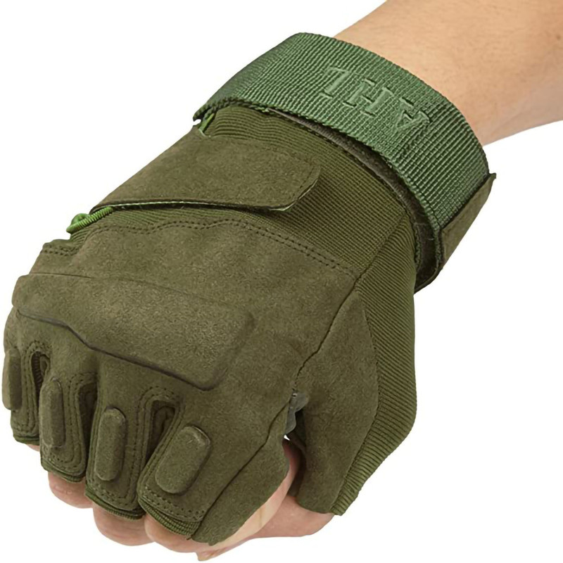 zaysoo Half Finger Gloves Unisex Motorcycle Bicycle Cycling Sport Gloves Boxing Gloves(CAMEL)