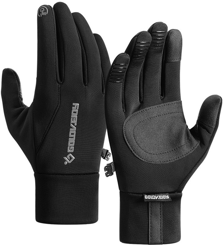 Zorbes Thermal Winter Riding Gloves Windproof Plush Lined Touchscreen Grip Riding Gloves(Black)