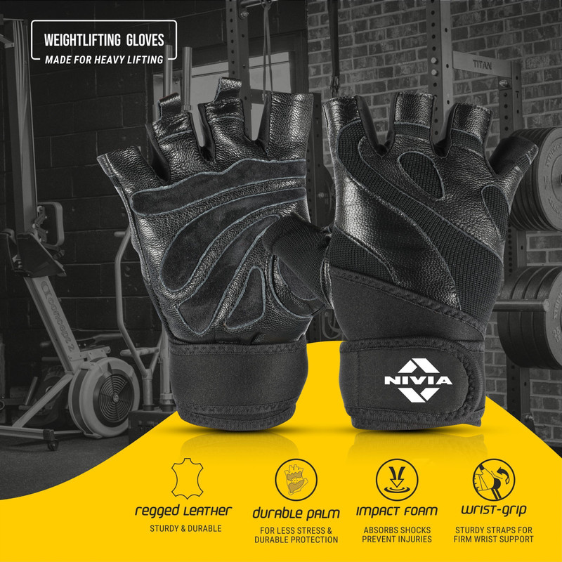 NIVIA TOUGH GRIP Gym & Fitness Gloves(Black)
