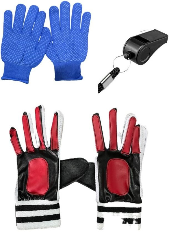 kbb Elite Guard Goalkeeper Gloves Kit with Inner Gloves & Match Whistle Goalkeeping Gloves(Multicolor)