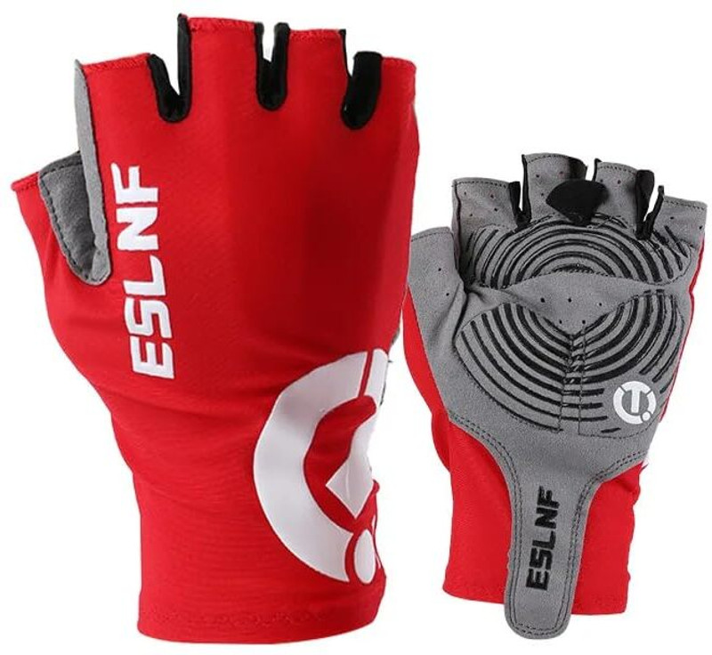 TCKW Cycling Gloves for Men and Women, Half Finger Bike Gloves for Road Bike Cycling Gloves(Red)
