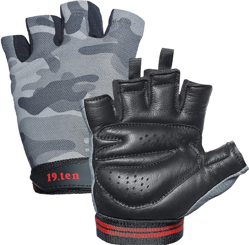 19.ten Gloves For Men & Women Palm Protection Washable Leather Workout Gloves Gym & Fitness Gloves(Grey)