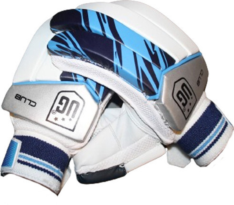 ULTIMATE GOAL Premium Flexible Palm and Finger Protection Grip Leather Club Series Adult Batting Gloves(Blue, White)