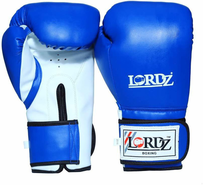 Lordz Boxing Glove PU Synthetic Leather with sandwich padding Boxing Gloves(Blue)
