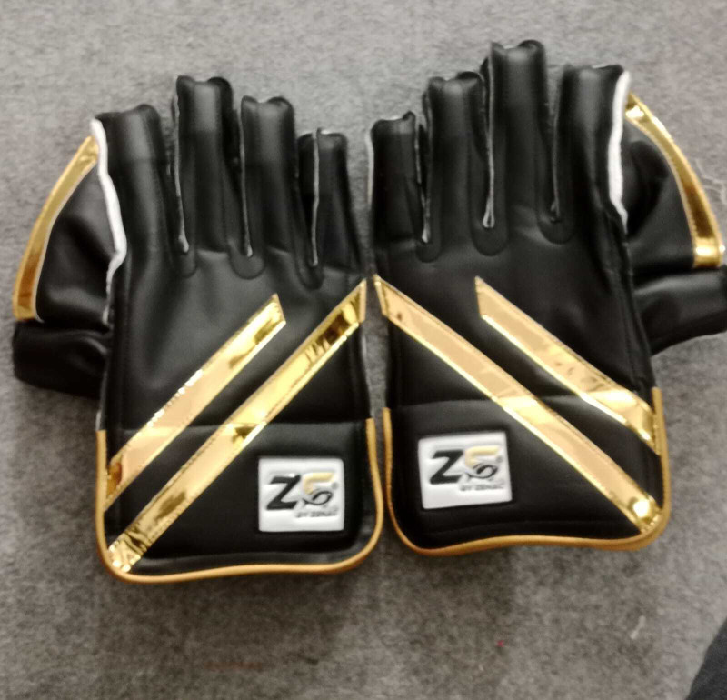 zenac sports goldking Wicket Keeping Gloves(black & gold)
