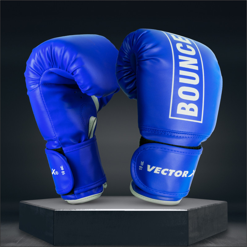 VECTOR X Bouncer Men & Women PU Gloves Sparring Heavy Punching Bag for MMA,Training 12 OZ Boxing Gloves(Blue)