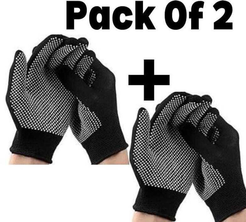 Buransh Classic inner black dotted glove Inner Gloves Pack of 2 Inner Gloves(Black)