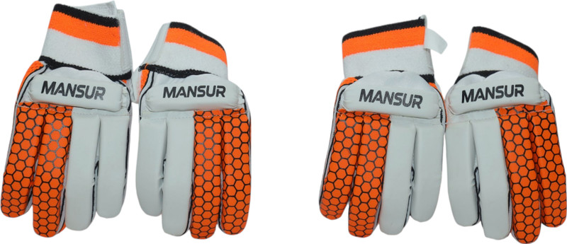 mansur BATTING GLOVES COTTON PALM Batting Gloves(ORANGE $ BLACK)