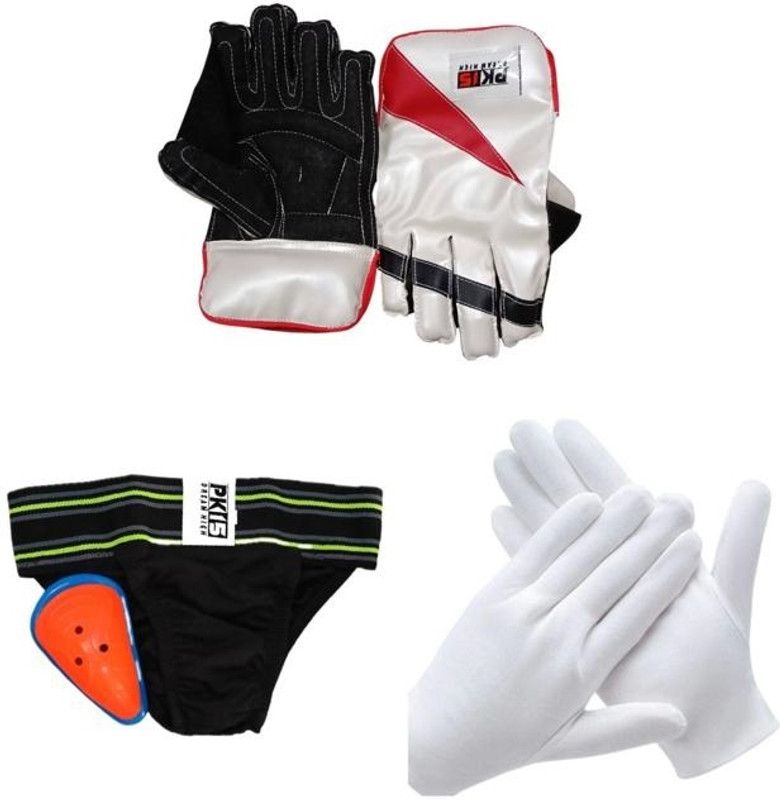 Mll Wicket Keeping Set with Inner Gloves, Supportive Underwear & Abdo Guard Wicket Keeping Gloves(Multicolor)