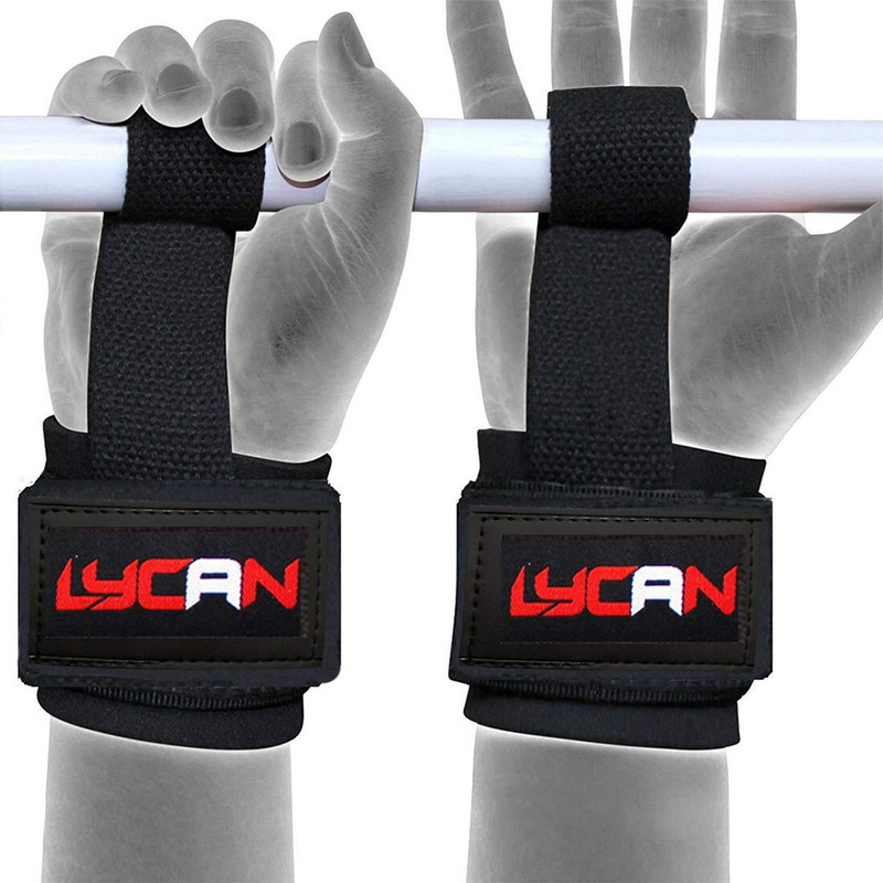 LYCAN weight lifting wrist support with long straps Gym & Fitness Gloves(Black)