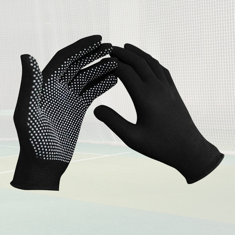 ShopiMoz Unisex Reusable Safety Gloves with Superior Dotted Palm Traction Batting Gloves(Black)