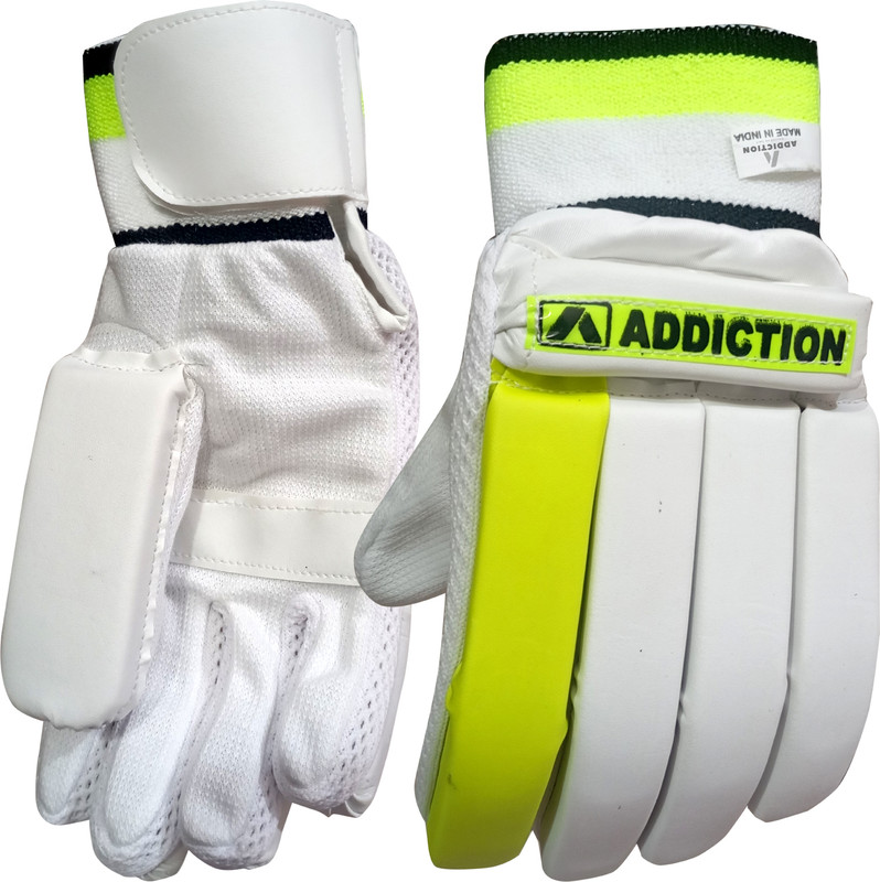 Addiction Shield Cricket Batting Gloves(White)