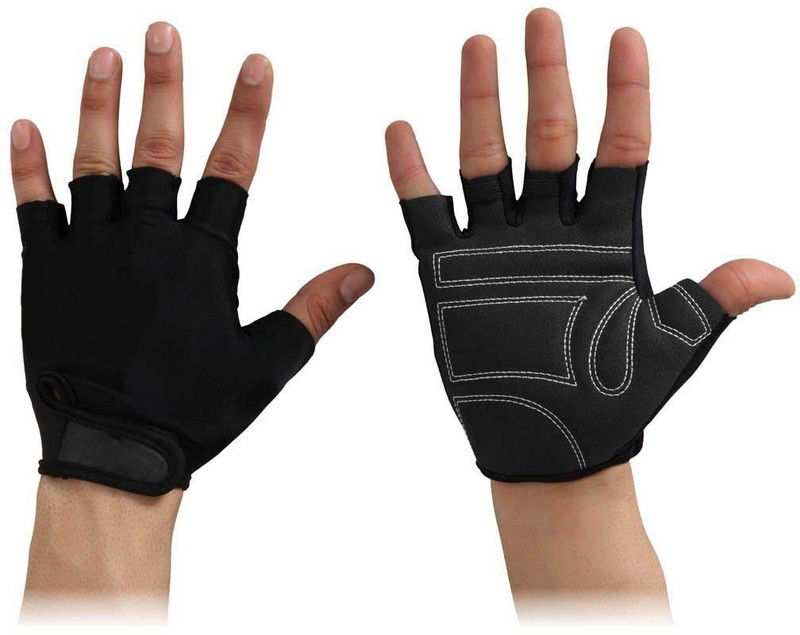 Kyk Unisex Leather Gym Gloves for Professional Weightlifting Running Gloves(DARK BLACK)