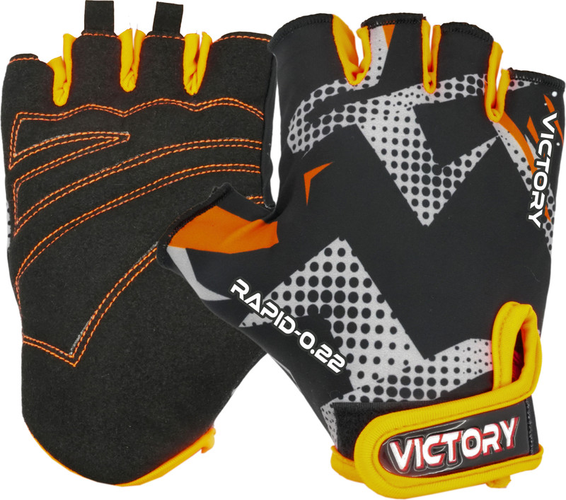 VICTORY RAPID Gym Glove for Men & Women for Weightlifting, Exercise, Cycling , Riding Gym & Fitness Gloves(Orange)