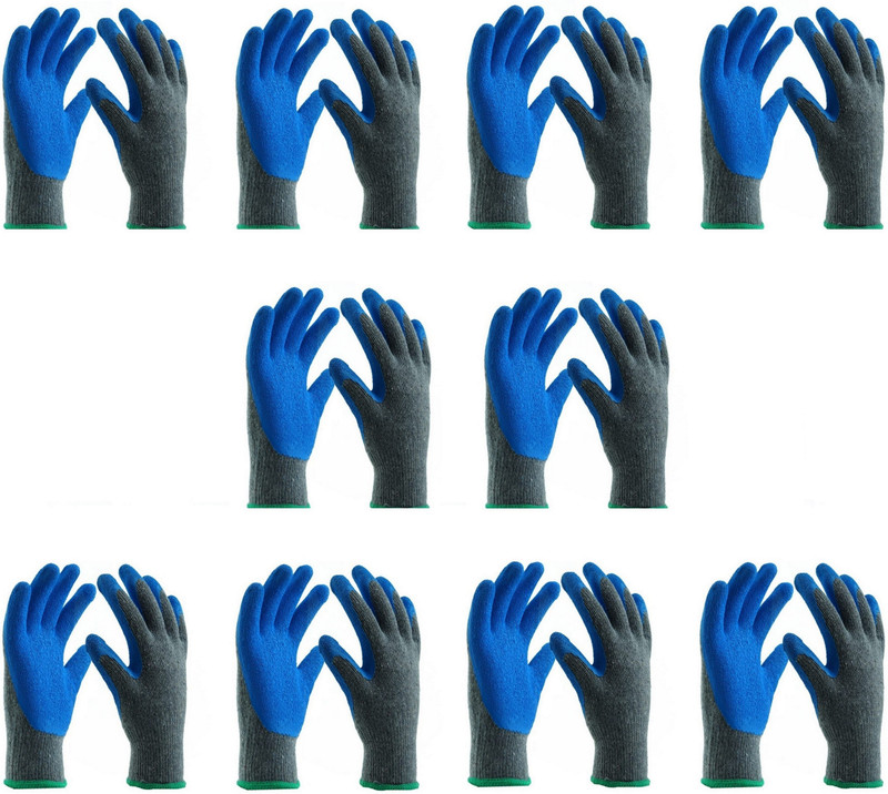 RBGIIT Anti-Cut Protection Safety Gloves - Ideal For Construction, Material Handling K2 Skating Gloves(Blue, Grey)