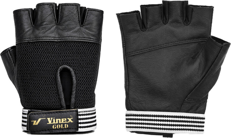 VINEX Sports Gloves - Gold (One pair) Gym & Fitness Gloves(Black)